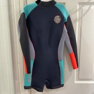 Ripcurl spring suit wetsuit size small colors:green, pink, and grey